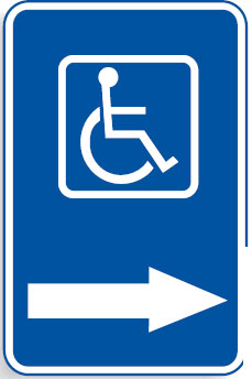 Symbol Of Access Signs - Disabled Symbol Arrow Right