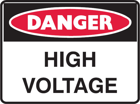 Glow In The Dark Safety Signs - High Voltage