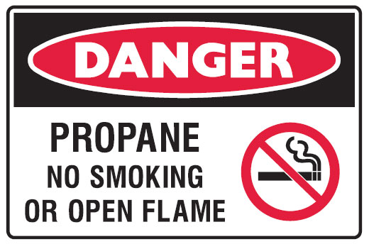 Graphic Warning Signs - Propane No Smoking Or Open Flame
