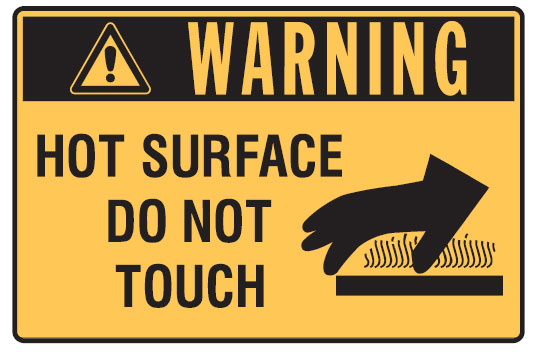 Graphic Warning Signs - Hot Surface Do Not Touch