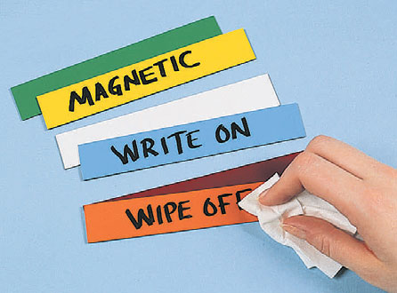 Magnetic Write-On Label Rolls - 15.5m, Yellow