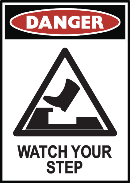 Graphic Danger Labels  - Watch Your Step