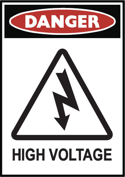 Graphic Danger Labels  - High Voltage