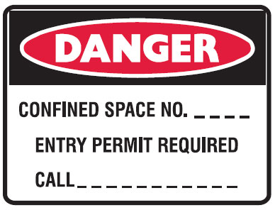 Confined Space Signs - Confined Space No Entry Permit Required, Call