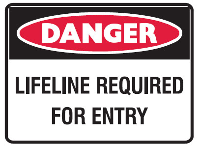 Confined Space Signs - Lifeline Required For Entry