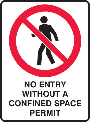 Prohibition Signs - No Entry Without A Confined Space Permit