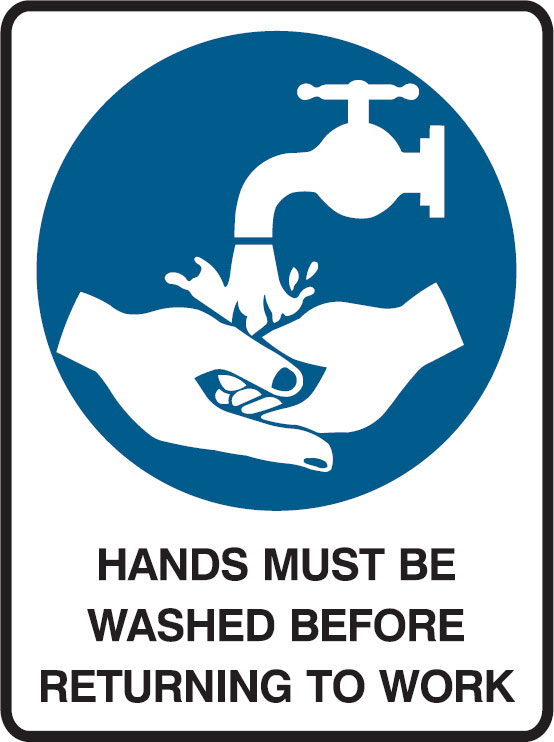 Mandatory Signs - Hands Must Be Washed Before Returning To Work