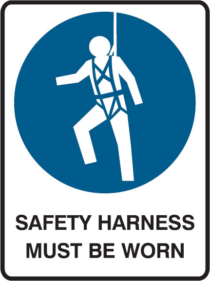 Safety Harness Must Be Worn - Mandatory Sign