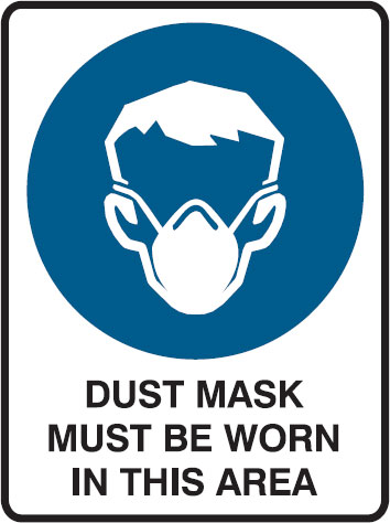 Small Labels - Dust Mask Must Be Worn In This Area