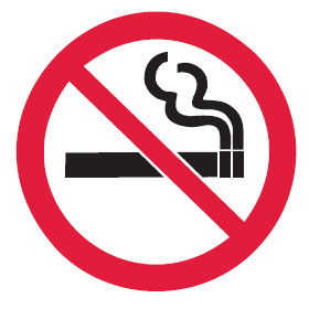 Metal Prohibition Sign - No Smoking, 300mm (W) x 300mm (H), Metal