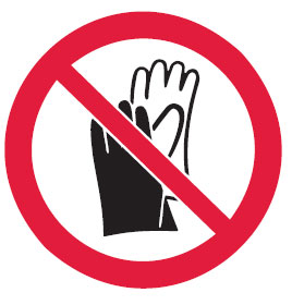 Prohibition Signs - No Gloves-Picto Only