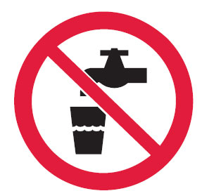 Prohibition Signs - No Drinking Water-Picto Only