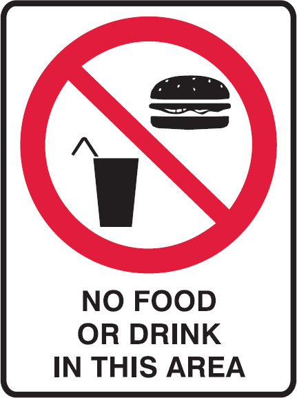 Prohibition Signs - No Food Or Drink In This Area