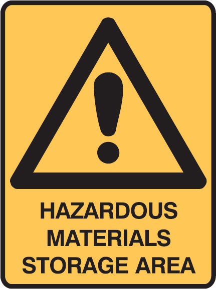 Warning Signs - Hazardous Materials Storage Area