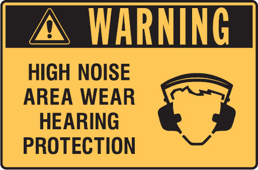 Graphic Warning Signs - High Noise Area Wear Hearing Protection