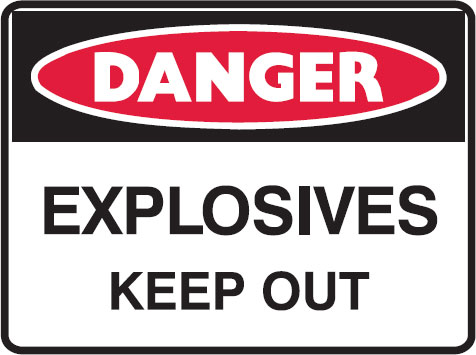 Small Labels - Explosives Keep Out