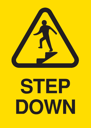 A4 Safety Signs - Step Down