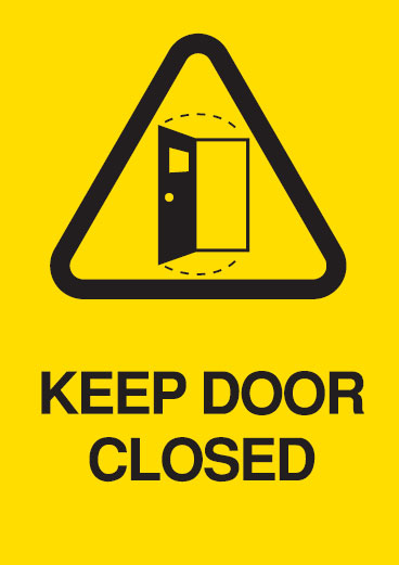 A4 Safety Signs - Keep Door Closed