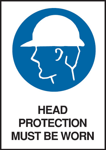 A4 Safety Signs - Head Protection Must Be Worn