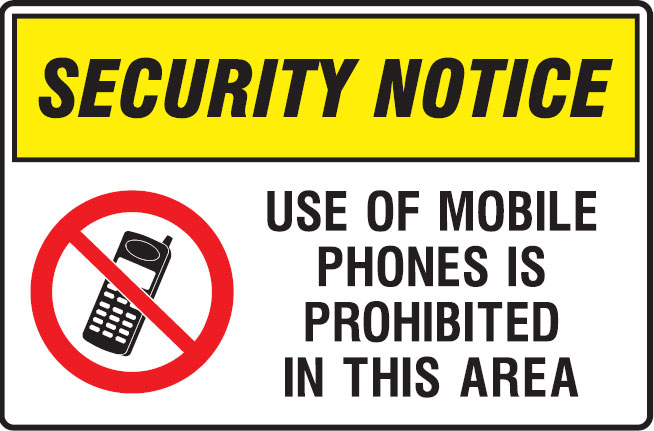 Mobile Phone Signs - Use Of Mobile Phones Is Prohibited In This Area