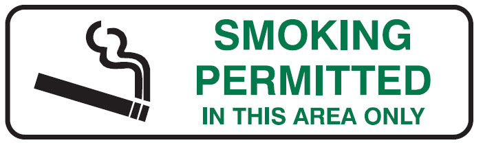 Mini Graphic Signs  - Smoking Permitted In This Area Only
