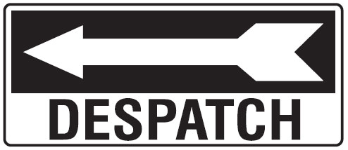 Receiving Despatch Signs - Despatch Left Arrow