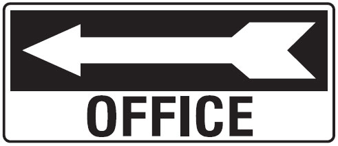 Receiving Despatch Signs - Office Right Arrow