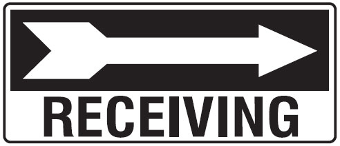 Receiving Despatch Signs - Receiving Right Arrow