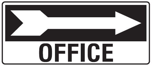 Receiving Despatch Signs - Office Left Arrow