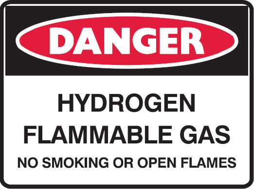 Flammable Material Signs - Hydrogen Flammable Gas No Smoking Or Open Flames