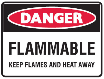Flammable Material Signs - Flammable Keep Flames And Heat Away