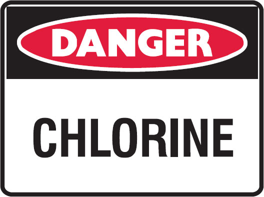 Hazardous Substance Signs - Chlorine, 250mm (W) x 180mm (H), Self-Adhesive Vinyl