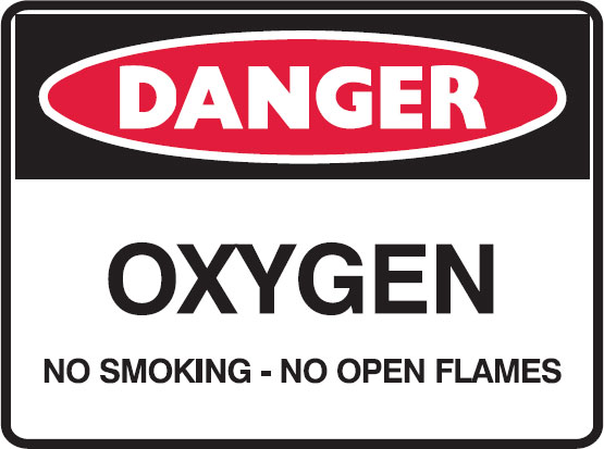 Hazardous Substance Signs - Oxygen No Smoking - No Open Flames
