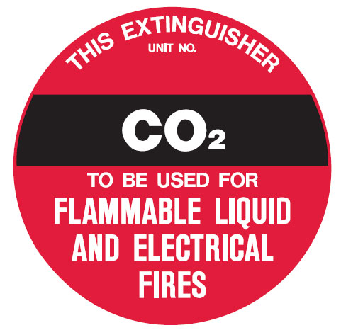 Fire Extinguisher Signs - CO2 Fire Extinguisher, 200mm Dia, Poly