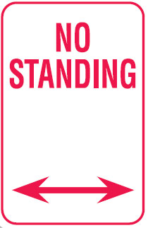 Parking Signs - No Standing W/Arrow