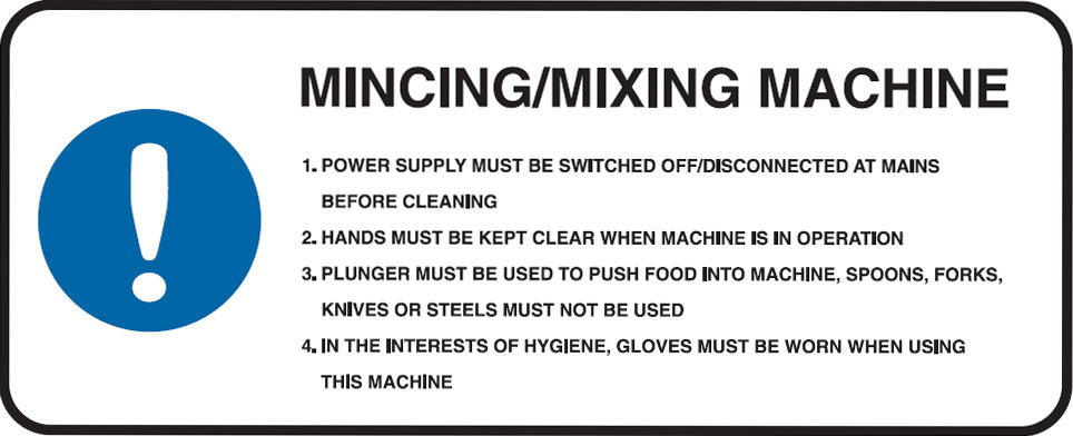 Kitchen Signs - Mincing/Mixing Machine