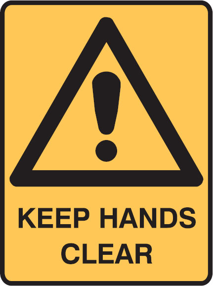 Small Graphic Labels - Keep Hands Clear