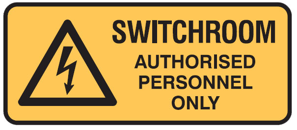 Electrical Hazard Signs - Switchroom Authorised Personnel Only W/Picto