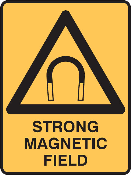 Machinery Signs - Strong Magnetic Field W/Picto