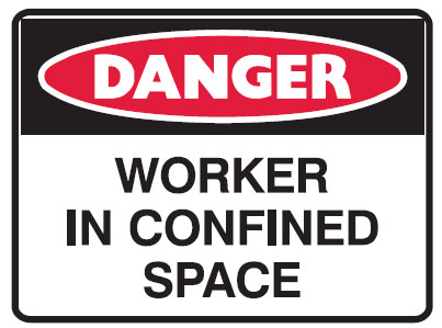 Confined Space Signs - Worker In Confined Space