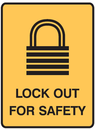 Lockout Signs - Lock Out For Safety W/Picto