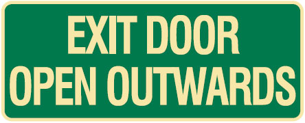 Exit/Evacuation Signs - Exit Door Open Outwards