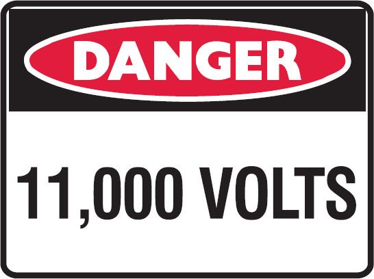 Small Labels - 11,000 Volts