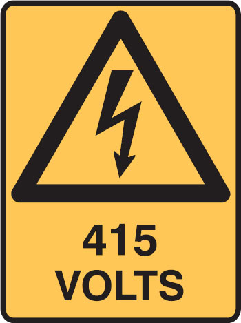 Electrical Hazard Signs - 415 Volts W/Picto