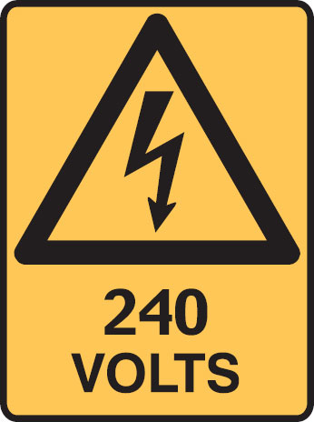 Electrical Hazard Signs - 240 Volts W/Picto