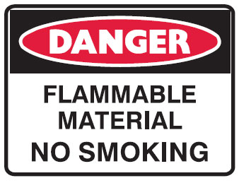 Flammable Material Signs - Flammable Material No Smoking