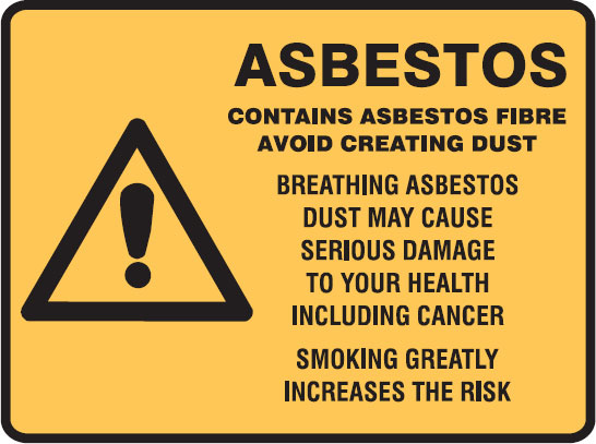 Asbestos Warning Signs - Asbestos - Contains Asbestos Fibre Avoid Creating Dust