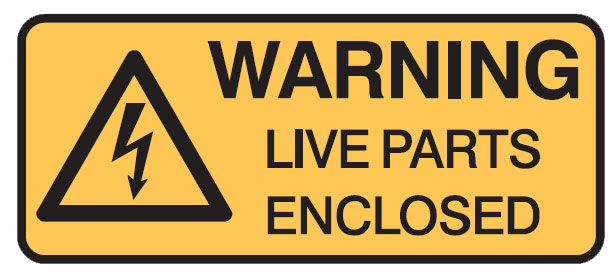 Electrical Hazard Signs - Live Parts Enclosed W/Picto