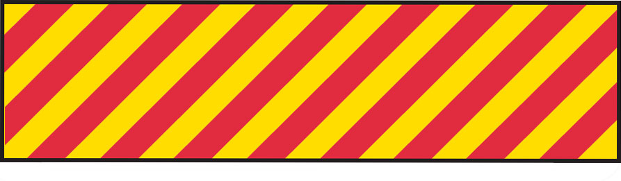 Overhead Signs - Red/Yellow Stripes