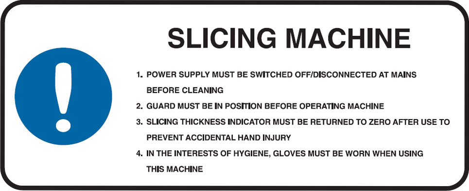 Kitchen Signs - Slicing Machine